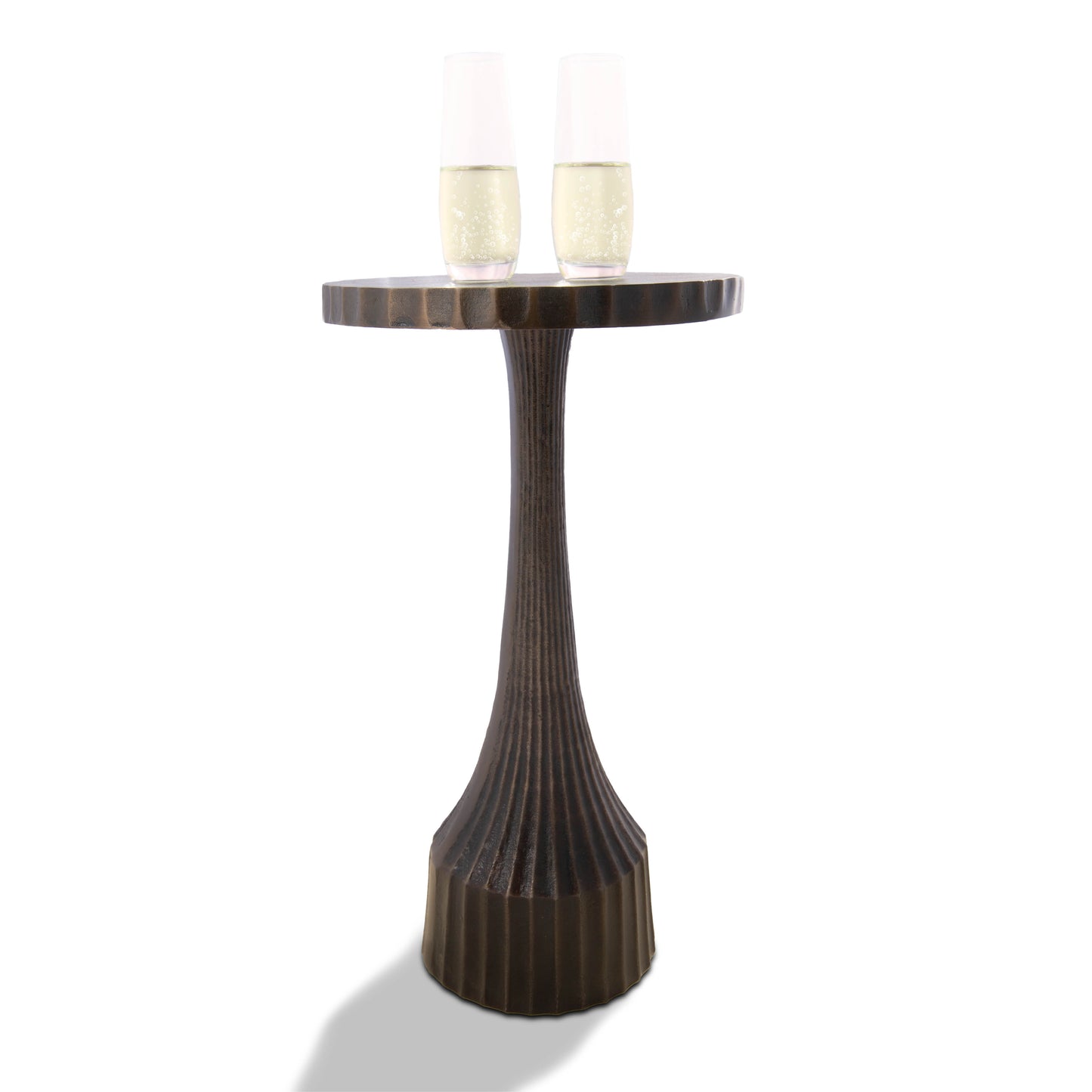 Leah: Small Round Black End Table by Objet D’Art - Chic Accent for Living Room, 22” Height