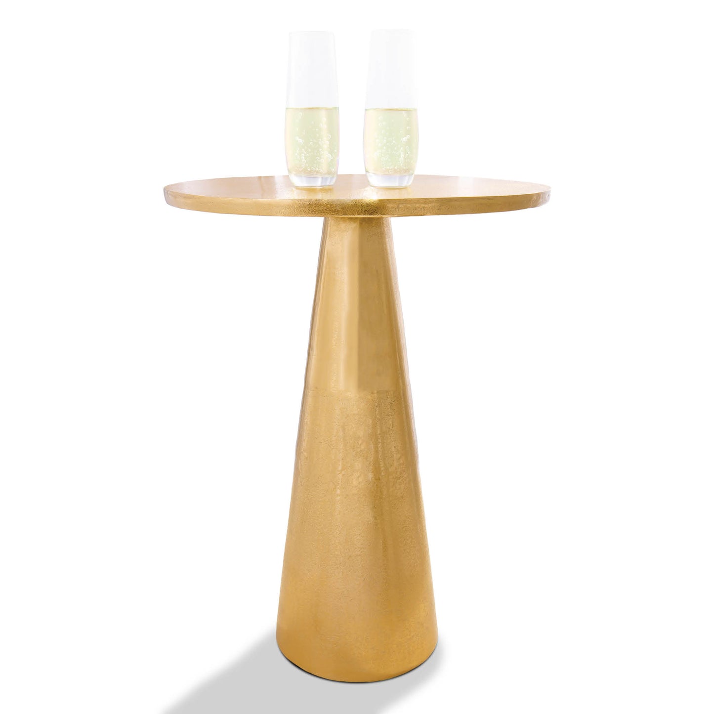 Deborah: Small Round Bronze End Table by Objet D’Art - Chic Accent for Living Room, 21” Height