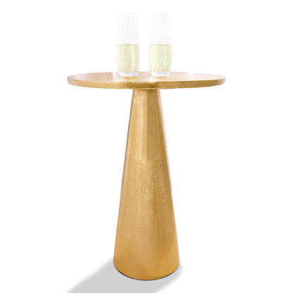 Deborah: Small Round Bronze End Table by Objet D’Art - Chic Accent for Living Room, 21” Height