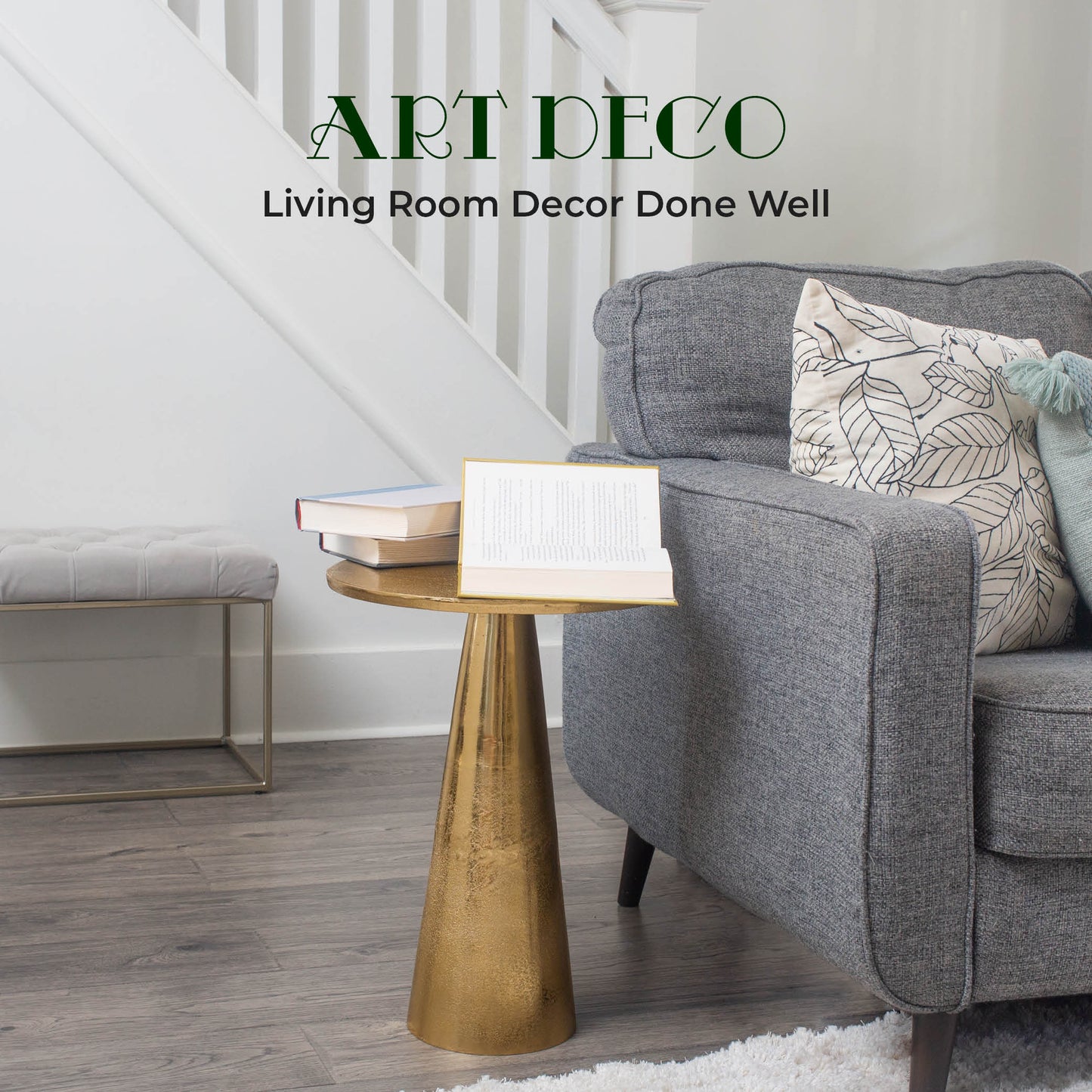 Deborah: Small Round Bronze End Table by Objet D’Art - Chic Accent for Living Room, 21” Height