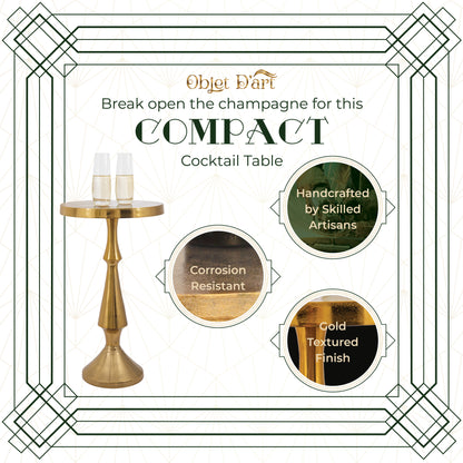Larissa: Round Gold Side Table by Objet D’Art - Chic Accent for Living Room, 3 Sizes