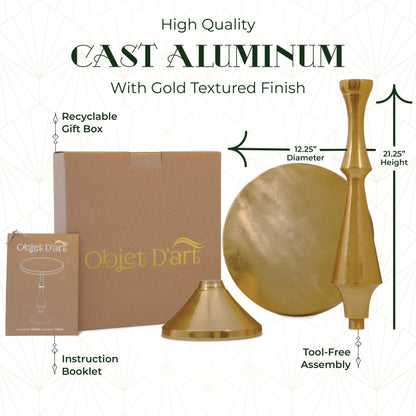 Larissa: Round Gold Side Table by Objet D’Art - Chic Accent for Living Room, 3 Sizes