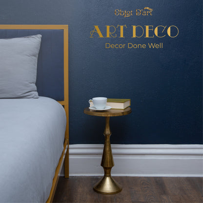 Larissa: Round Gold Side Table by Objet D’Art - Chic Accent for Living Room, 3 Sizes