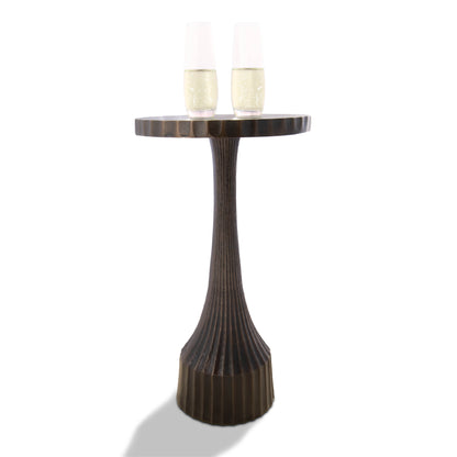 Leah: Small Round Black End Table by Objet D’Art - Chic Accent for Living Room, 22” Height