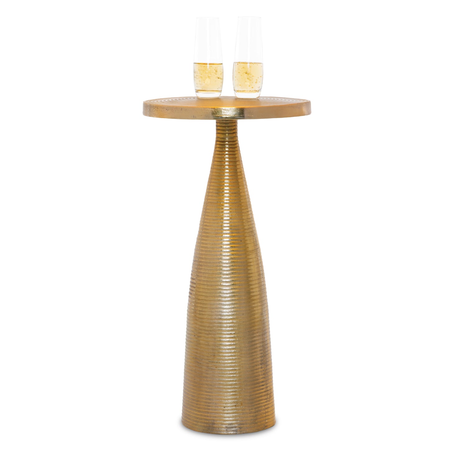 Luxor: Small Round Gold Side Table by Objet D’Art - Chic Accent for Living Room, 23” Height
