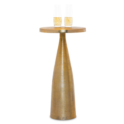 Luxor: Small Round Gold Side Table by Objet D’Art - Chic Accent for Living Room, 23” Height