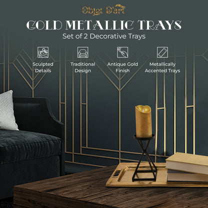 Beaufort: Decorative Gold Trays by Objet D’Art